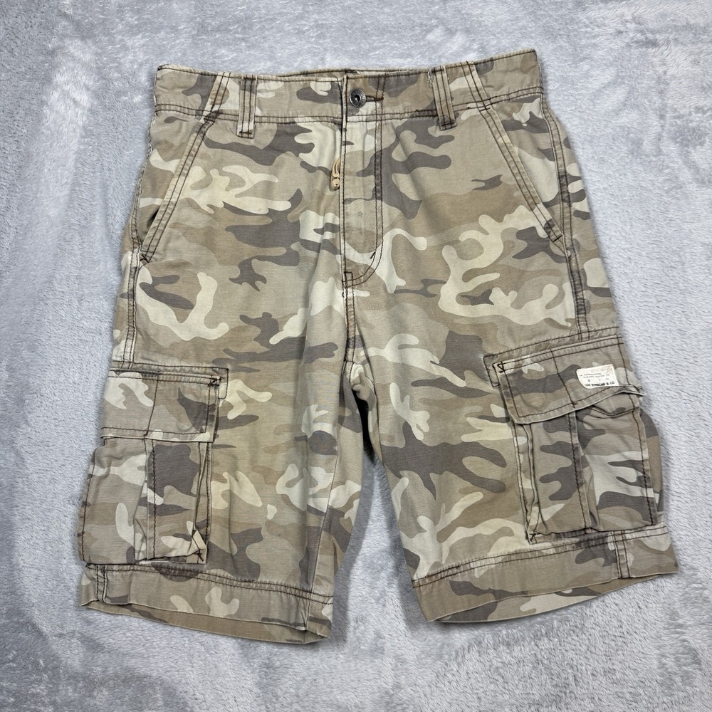 Levi's Camo Cargo Shorts Men 30 Tan Cotton Utility Pockets Classic Military Y2K